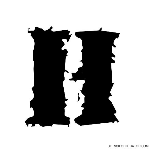 Due Date Alphabet Stencil H