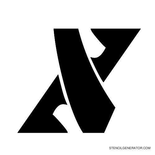 Odishi Alphabet Stencil X