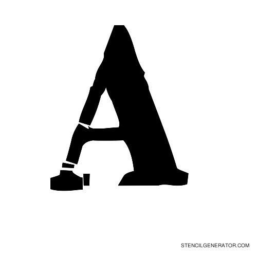 Plastik Film Alphabet Stencil A