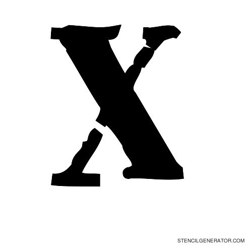 Plastik Film Alphabet Stencil X