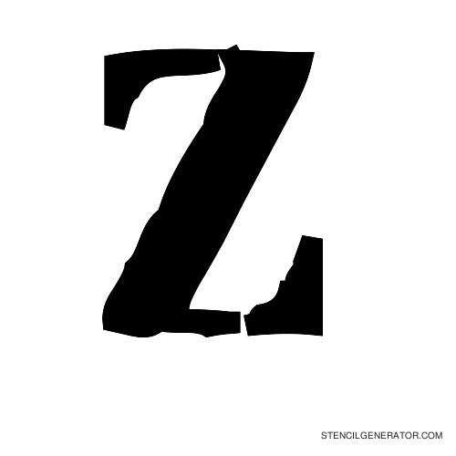 Plastik Film Alphabet Stencil Z