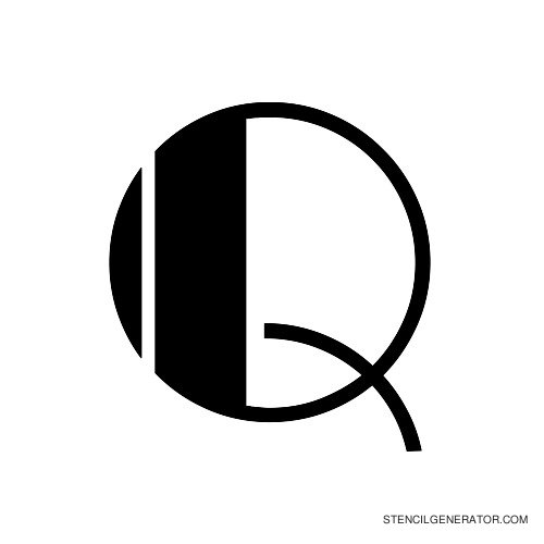 Rialto Alphabet Stencil Q